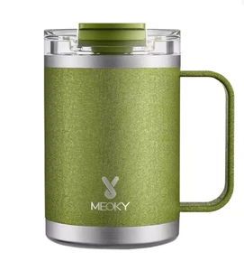 Edelstahl Kaffeebecher Meoky 14 Oz mit Deckel Olivgrün - Bild 1 von 14