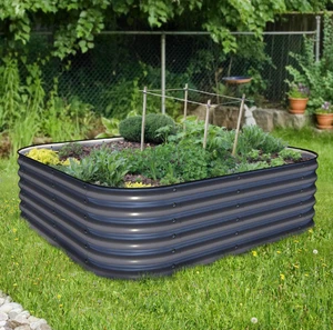 CAMA DE JARDÍN ELEVADA OLLE GARDEN 17 PULGADAS DE ALTO 12 EN 1 - GRIS MEDIANOCHE - Imagen 1 de 3