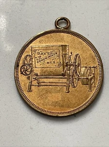 Vintage JH Day Co Brass Watch Key Fob Cincinnati OH Bakers Machinery - Picture 1 of 3