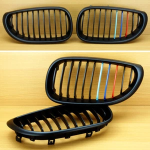 M-color Matte Black BMW E60/ E61 5-Series 4DR Front Grille 535i 528i 550i M5 - Picture 1 of 5