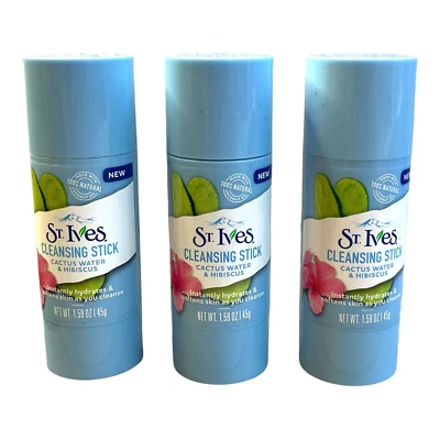 3 St.Ives Barra Limpiadora Agua de Cactus e Hibisco Hidrata Suaviza 1.59 OZ Foto 1 de 4