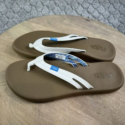 Женские разноцветные шлепанцы Flojos с белыми ремешками размер 10 новые без ценников - Изображение 1 из 4