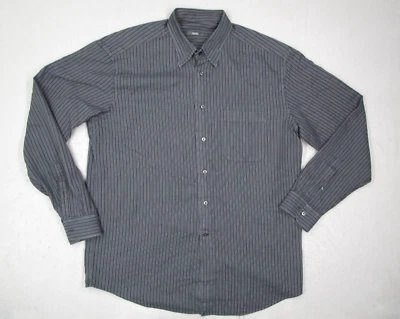 Zanella Shirt Mens Extra Large Gray Striped Button Up Long Sleeve Made in Italy - Image 1 of 4