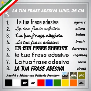 Scritta adesiva personalizzata carattere colore scelta auto muri vetrine riversa - Foto 1 di 1
