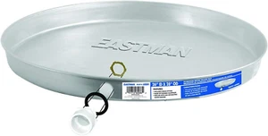 Aluminum Water Heater Drain Pan with PVC Fittings, 26 Inch ID X 28 Inch OD Compr - Picture 1 of 3