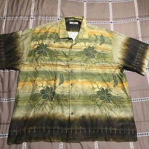 Tommy Bahama Men’s XXL Yellow 100% Silk Hawaiian Relax Fit Short Sleeve Shirt - Picture 1 of 10