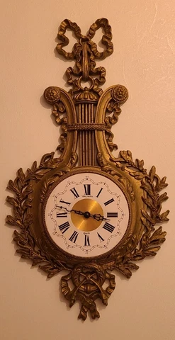 Vintage 1968 Gold New Haven Burwood 4607-1 Wall Clock USA Battery Japan WORKS! Cover
