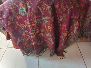 THROW 8 PLY TREE OF LIFE 100% CASHMERE LUXURY PASHMINA MODERN JAMAVAR BLANKET - Picture 1 of 5