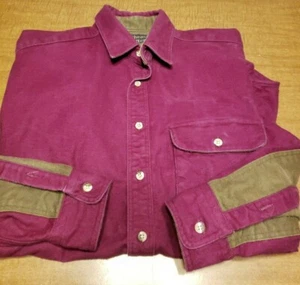 CAMICIA CHOMIOS PESANTE UOMO NOTHEAST OUTFITTERS FLANELLA MAROON COTONE TAGLIA L USA - Foto 1 di 7