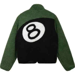 Stussy 8 Ball Sherpa Reversible Jacket Green S, M, L, XL 100% Authentic NEW - Picture 1 of 5