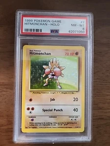1999 Pokemon Base Set Holo  Hitmonchan 7/102 Holo Rare PSA 8 - Picture 1 of 2