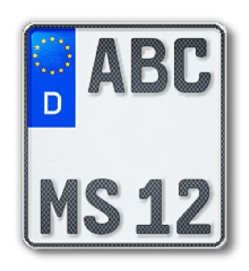 1 CARBON Motorrad Kennzeichen | 180 x 200 mm | OFFIZIELLES Nummernschild - Bild 1 von 1