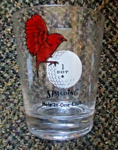 vtg - HOLE IN ONE CLUB Glass - Spalding Dot - Beverage Cocktail - Golf Award Cover