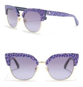 Kate Spade Karri 53mm Cat Eye Clubmaster Sunglasses Blue / Purple Gradient