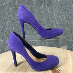 Jessica Simpson Shoes Womens 7.5 B Pumps Blue Suede Pull On High Heels Casual - Picture 1 of 17