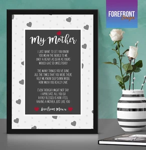 Personalised POEM PRINT, perfect FATHER'S DAY/MOTHER'S DAY keepsake,poster frame - Picture 1 of 3