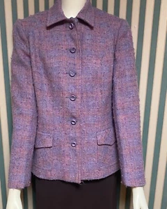 Vintage women by Andrew Stewart, Scotland blazer tweed purple pink lined small - Picture 1 of 5