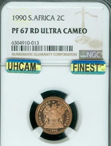 1990 SOUTH AFRICA 2 CENTS NGC PF67 MAC UHcam FINEST GRADE & MAC SPOTLESS * - Picture 1 of 4