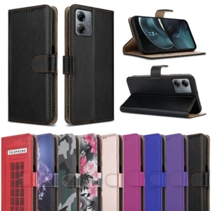 For Motorola Moto G14 Case Slim Leather Wallet Flip Shockproof Stand Phone Cover - Picture 1 of 21