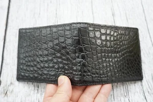 CARTERA #Z3 con clip para dinero de cuero con estampado de cocodrilo cocodrilo cocodrilo negro - Imagen 1 de 9