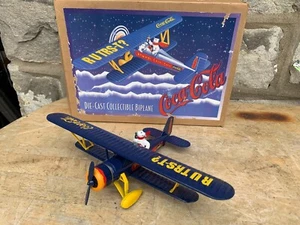 New Vintage 1997 Coca Cola Die Cast 1931 Stearman Collectible Biplane F601 ERTL - Picture 1 of 18