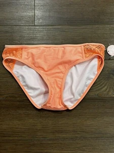 Unbranded Girls Bathing Suit Bottom sz 16 Coral Pink Lace Hip Stretch NEW - Picture 1 of 12