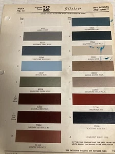 1964 PONTIAC AUTOMOTIVE P.P.G., DITZLER Exterior Paint Color Chip ORIGINAL - Picture 1 of 1