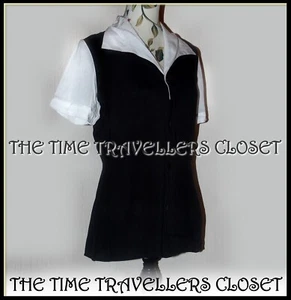 BNWT Amy Winehouse Fred Perry Black White Bowling Rockabilly Shirt UK 12 40 8 - Picture 1 of 16