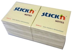 Sticky Post It Notes 76MM X 76MM In Yellow 1200 Notes Thats 12 Packs - Picture 1 of 4