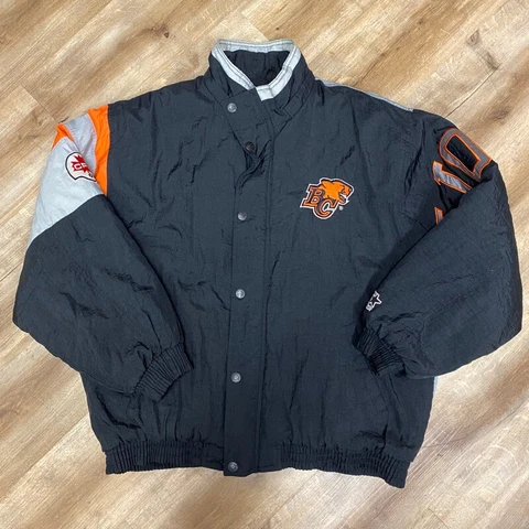 BC LIONS VINTAGE 90s STARTER CFL FOOTBALL JACKET ADULT LARGE Cover