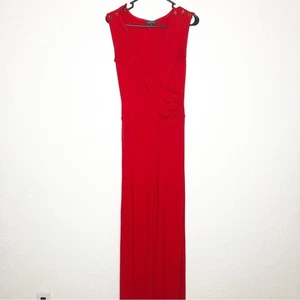 Lauren Ralph Lauren roter ärmellos V-Ausschnitt Faux Wickel Overall Gr. Extra Small XS - Bild 1 von 16