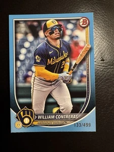2025 Bowman - William Contreras Sky Blue /499 Milwaukee Brewers - Picture 1 of 2