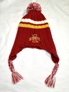 Cappello in maglia berretto invernale Iowa State Cyclones paraorecchie nappe pompon slittino - Foto 1 di 11