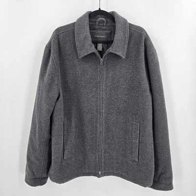 Banana Republic Jacket Mens XL Wool Cashmere Charcoal Full Zip Lined Coat - Image 1 of 4