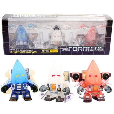 SDCC EXCLUSIVE TRANSFORMERS CONEHEAD GHOST SERIES 3 PACK HASBRO 2014 NEW IN BOX - Image 1 of 4