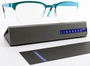 LINDBERG Brille Strip Titanium 7404 47-19 B5 Sea Green Halbrand Small im Etui - Picture 1 of 14