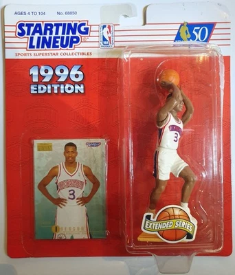 Figura de novato Kenner 1996 alineación inicial Allen Iverson - figura sellada y radiocontrol Foto 1 de 4