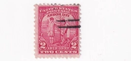 STAMPS US SCOTT 717 "Children Planting A Tree" "Arbor Day" 2 CENT 1932 USED - B - Image 1 of 1