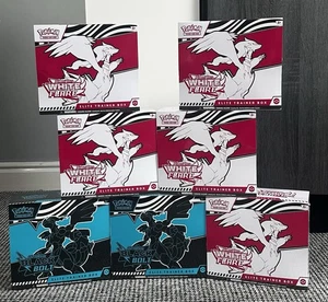 Pokemon Scarlet & Violet Black Bolt x2 & White Flare x5 ETB New Sealed ✅ - Picture 1 of 3