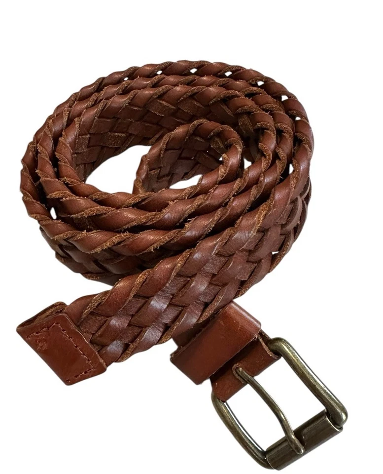Cinturón Dockers Para Hombres Marrón Trenzado Tejido Grano Completo Cuero Hebilla Talla 40 Clásico Foto 1 de 4