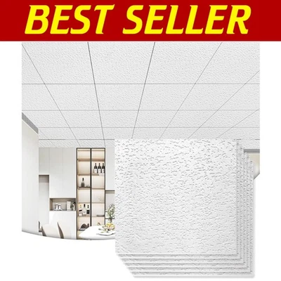 12件装防水防火PVC天花板瓷砖24x24英寸适用于现代内饰 — 第 1/4 张图片