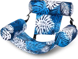 Pool Floats Chairs Adult,Inflatable Pool Lounge,Plant Pattern Floating Hammock - Picture 1 of 12