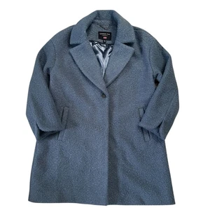London Fog Damen Gr. XL blauer einreihiger Mantel Peacoat Jacke aus Wollimitat neu ohne Etikett - Bild 1 von 8