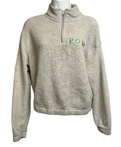 Pullover polar con cremallera 1/4 Disney Pooh para mujer talla XS gris puños elásticos en la cintura - Imagen 1 de 7