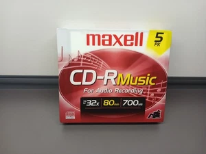 Maxell 5 Pack CD-R Music For Audio Recording 32x 80min 700MB Recordable - Bild 1 von 5