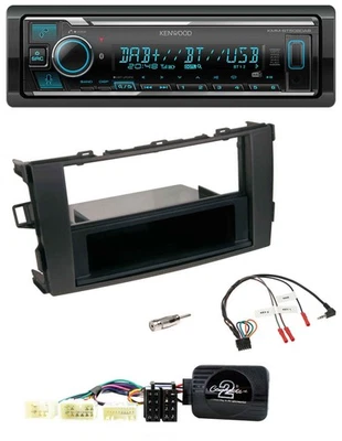 Kenwood Bluetooth Lenkrad DAB USB Autoradio für Toyota Auris 2007-2011 schwarz - Bild 1 von 4
