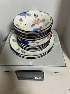 Set of 14 Majesticware by Sakura Sue Zipkin 1995 China Rosetta Floral - Picture 1 of 9