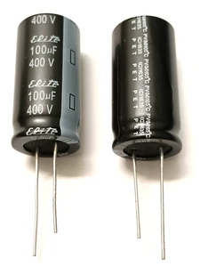 100UF 400V ELITE CONDENSATORE ELETTROLITICO 105° H.36XD.28MM - Foto 1 di 1
