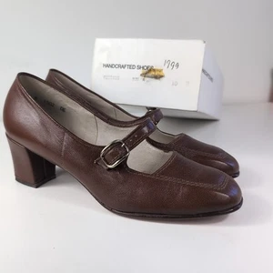 Allerton Vintage Ladies Leather Upper Strap Heeled Shoes Size 10c Mustang New - Picture 1 of 9