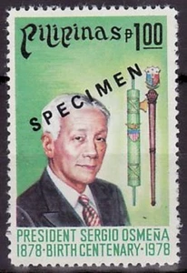 Specimen, Philippines Sc1359 President Osmena (1878-1961) - Picture 1 of 1